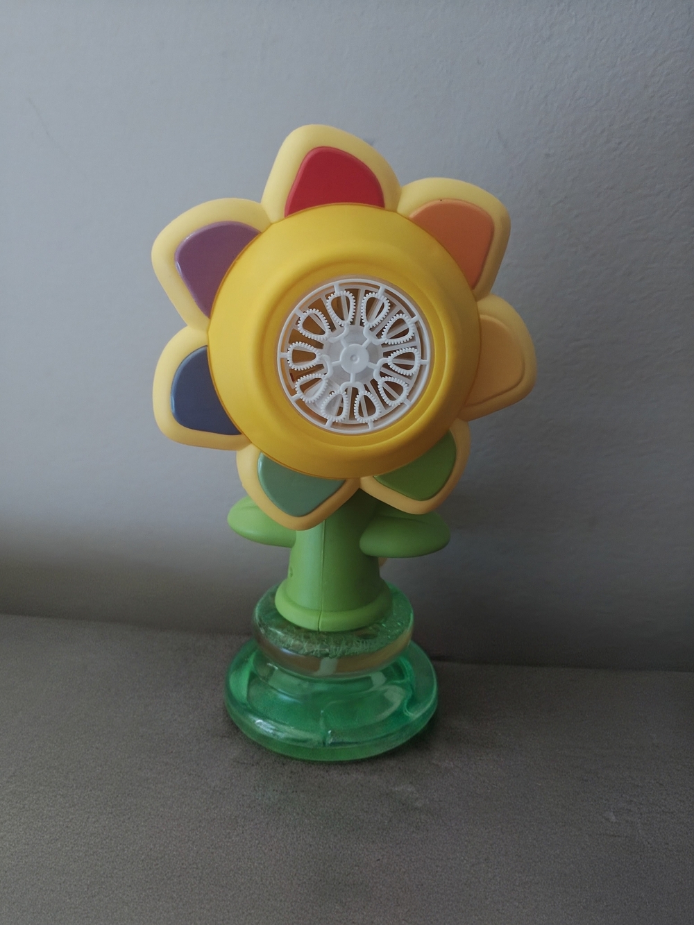 Yellow Multi-Color Flower Bubble Toy for Kids